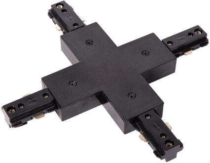 Lucide TRACK X-koppelstuk - 1-fase Railsysteem / Railverlichting - Zwart (Uitbreiding)