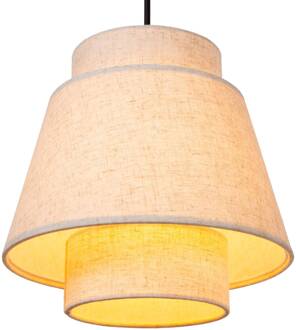 Lucide Tribute hanglamp, 3-lamps, lineair, textiel, beige beige, zwart