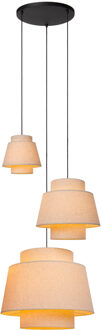 Lucide TRIBUTE - Hanglamp - Ø 76 cm - 3xE27 - Beige