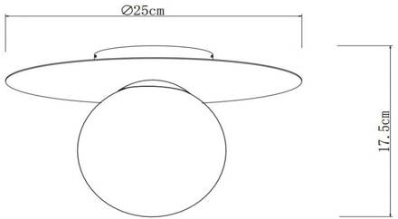 Lucide Tricia plafondlamp, goud, Ø 25 cm, glas, 1-lamp, E27 opaal, goud mat