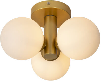 Lucide TRUDY - Plafonnière Badkamer - Ø 28 cm - 3xG9 - IP44 - Mat Goud / Messing