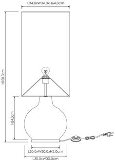 Lucide Vloerlamp Esterad, oker, Ø 34 cm, hoogte 100 cm, glas okergeel