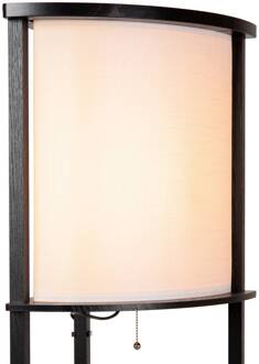 Lucide Vloerlamp Menno, zwart, katoen, 162,3 cm, E27 zwart, beige