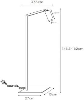 Lucide Vloerlamp Sybil draai- en zwenkbaar zwart/goud zwart, goud, messing
