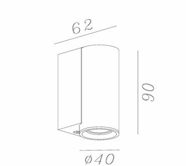 Lucide Wandspot Dupla, roestkleurig, hoogte 9 cm, metaal