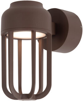 Lucide WELLS - Wandlamp Binnen/Buiten - Ø 10 cm - LED - 1x8W 2700K - IP54 - Roest bruin | Essential