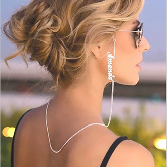 lucktune Customzied Name Sunglasses Lanyard Glasses chain For Women Stainless Steel Personalized Custom Name Eyeglass Chain