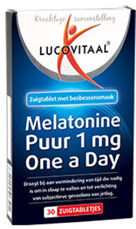Lucovitaal Melatonine Puur 1 mg One A Day Voedingssupplement - 30 zuigtabletten