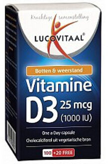 Lucovitaal Vitamine D3 25 microgram Voedingssupplement - 120 Capsules