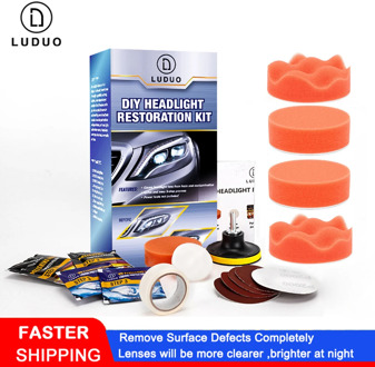 LUDUO Headlight Restoration kits Headlamp Lens Polishing Auto Motorcycle Improving Visibility Security Car body Refurbish Repair