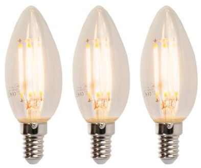 LUEDD Set van 3 LED filament kaarslamp E14 5W 2700K 470lm B35 dimbaar helder