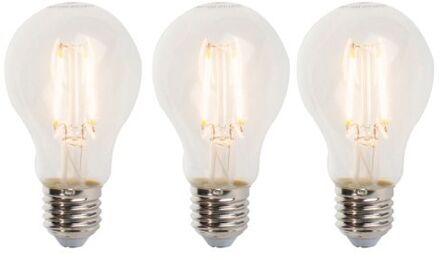 LUEDD Set van 3 LED filament lamp E27 5W 470lm A60 dimbaar helder