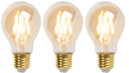 LUEDD Set van 3 LED Goldline filament lamp E27 5W 360lm A60 dimbaar