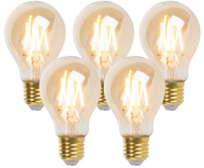 LUEDD Set van 5 E27 dimbare LED filament lamp Goldline 5W 360lm 2200K