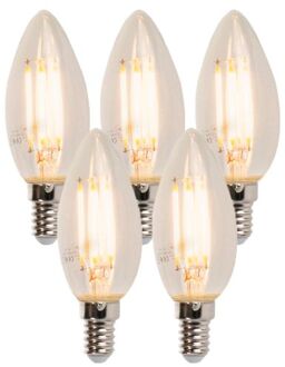 LUEDD Set van 5 LED filament kaarslamp E14 5W 2700K 470lm B35 dimbaar helder