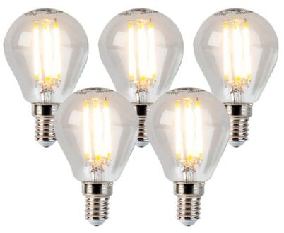 LUEDD Set van 5 LED filament kogellamp E14 5W 470lm P45 dimbaar helder