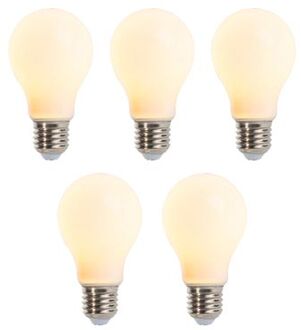 LUEDD Set van 5 LED filament lamp E27 5W 410lm A60 dimbaar mat