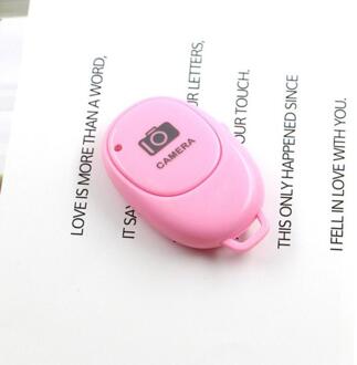 Luetooth Afstandsbediening Knop Draadloze Controller Zelfontspanner Camera Stok Ontspanknop Telefoon Selfie Voor Ios / Android roze