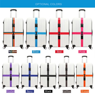 Luggage Strap Cross Belt Packing Adjustable Suitcase Nylon 3 Digits Password Lock Buckle Strap Baggage Belts Travel Accessories