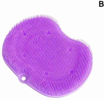 Lui Bad Douche Terug Borstel Siliconen Exfoliërende Scrub Mat Reiniging Massage Kussen Massage Pad Voet Massage Douche Paars