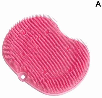 Lui Bad Douche Terug Borstel Siliconen Exfoliërende Scrub Mat Reiniging Massage Kussen Massage Pad Voet Massage Douche Roze