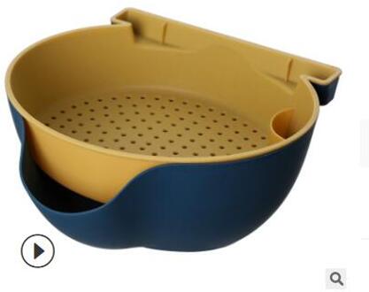 Lui Snack Kom Plastic Double Layer Fruitschaal Snack Keuken Opbergdoos Kom Fruit Filter Kom Afvoer Mand Zeef Afdruiprek Goud
