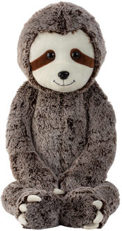 Luiaard knuffel van zachte pluche - 59 cm zittend/100 cm staand Multi