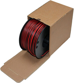 Luidspreker kabel 2 x 0,75 mm zwart / rood 100mtr haspel 510751001X