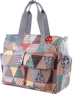 Luier Tas Mode Multi-Functionele Handtas Waterdicht Single-Schoudertas Verpleging Winkelen Draagbare Mother 'S Tas Patchwork