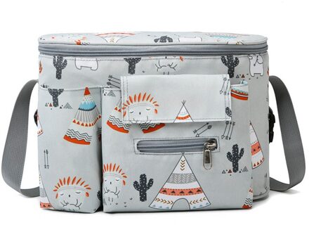 Luiertas Cartoon Kinderwagen Bag Organizer Bag Nappy Luier Tassen Vervoer Buggy Kinderwagen Winkelwagen Mand Haak Kinderwagen Accessoires grijs