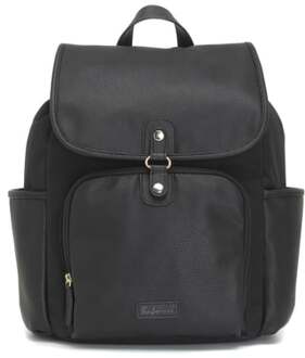 Luiertas rugzak Freddie Vegan Leather Black Convertible Zwart