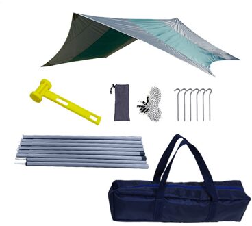 Luifel Tent Regen Vliegen Tarp Waterdichte Outdoor Tent Tarp Camping Zonnescherm Luifel Picknick Mat Voor Camping Picknick Accessoires groen