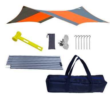 Luifel Tent Regen Vliegen Tarp Waterdichte Outdoor Tent Tarp Camping Zonnescherm Luifel Picknick Mat Voor Camping Picknick Accessoires oranje