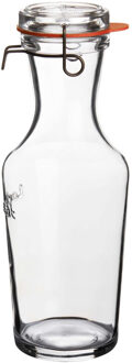 Luigi Bormioli water karaf - van 1 Liter - Glas - Sapkan / waterkan / schenkkan - Weckflessen Transparant