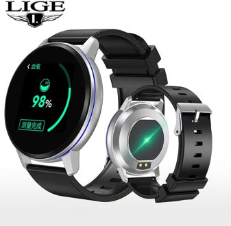 LUIK Full Touch Screen Smart Armband Hartslagmeter fitness tracker Smart Polsband Stappenteller Smartwatch Mannen Vrouwen zilver