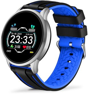 Luik Slimme Horloge Mannen Hartslag Bloeddruk Informatie Herinnering Sport Waterdicht Smart Horloge Voor Android Ios Telefoon zilver schelp blauw
