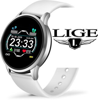 Luik Slimme Horloge Mannen Hartslag Bloeddruk Informatie Herinnering Sport Waterdicht Smart Horloge Voor Android Ios Telefoon zilver wit