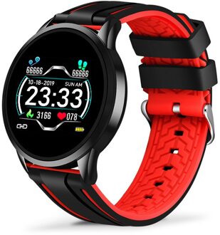 Luik Slimme Horloge Mannen Hartslag Bloeddruk Informatie Herinnering Sport Waterdicht Smart Horloge Voor Android Ios Telefoon zwart schelp rood