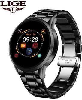 Luik Slimme Horloge Mannen Hartslag Bloeddruk Informatie Herinnering Sport Waterdicht Smart Horloge Voor Android Ios Telefoon zwart