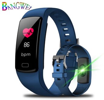 Luik Smart Watch Sport Armband Vrouwen Mannen Hartslag Bloeddruk Armband Calorieën Stappenteller Fitness Voor Android Ios Telefoon blauw