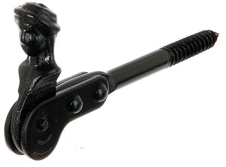 Luikvastzetter Herderkopje + Houtschroefdraad Coating Dompellak Zwart ⌀10/126,5mm