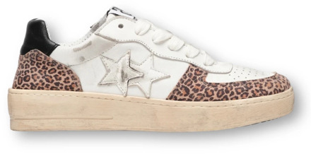 Luipaard Detail Bianca Padel Sneakers 2Star , Multicolor , Dames - 40 Eu,36 Eu,41 Eu,37 EU