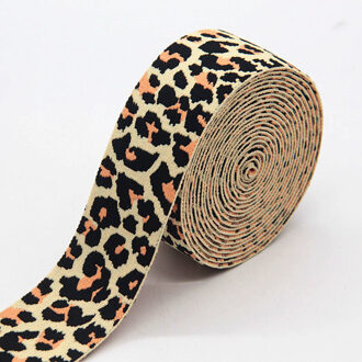 Luipaard Gedrukt Elastische Band 4cm Broek Taille Elastische Lint Omboordsels Zakken Broek Rubber Band 40mm DIY Naaien Accessoires 1M licht geel