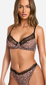 Luipaard Mesh Kant Balkon Bh, Leopard - 32B