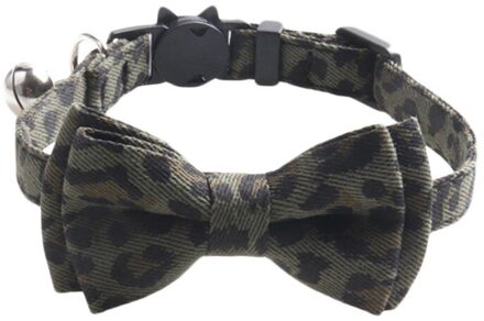 Luipaard Print Halsband Met Strikje Voor Hond/Kat Katoen Kraag Met Metalen Gesp Kraag Huisdier Accessoires