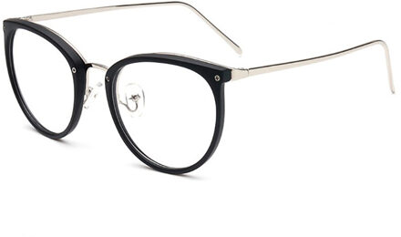 Luipaard Retro Ronde Womens Brilmonturen Optische Clear Lens Eyewear Vintage Cat Eye Brillen Frames Voor Vrouwen transparant