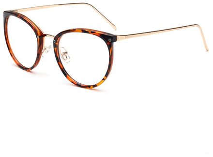 Luipaard Retro Ronde Womens Brilmonturen Optische Clear Lens Eyewear Vintage Cat Eye Brillen Frames Voor Vrouwen