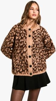 Luipaardprint Cardigan, Camel - S/M