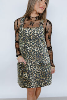 Luipaardprint Pocket Jurk Salie Groen