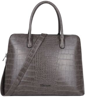 Luisa Schoudertas Croco Grey Grijs